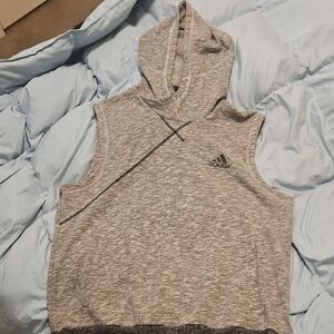 Adidas Heather Gray Sleeveless Hoodie